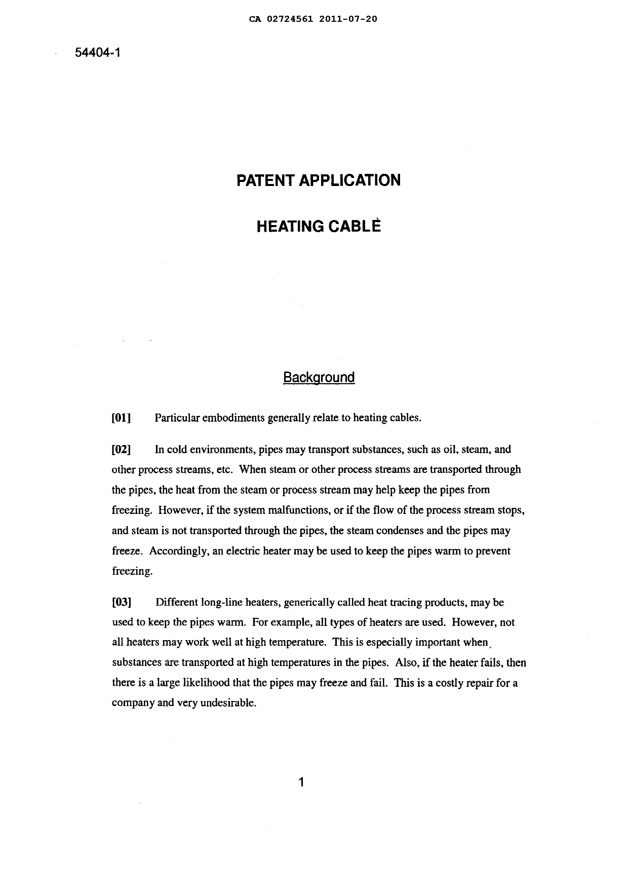 Document de brevet canadien 2724561. Description 20111221. Image 1 de 17
