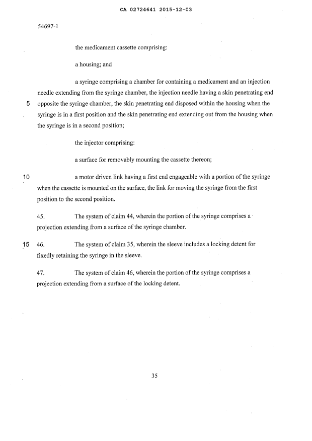 Document de brevet canadien 2724641. Revendications 20141203. Image 11 de 11