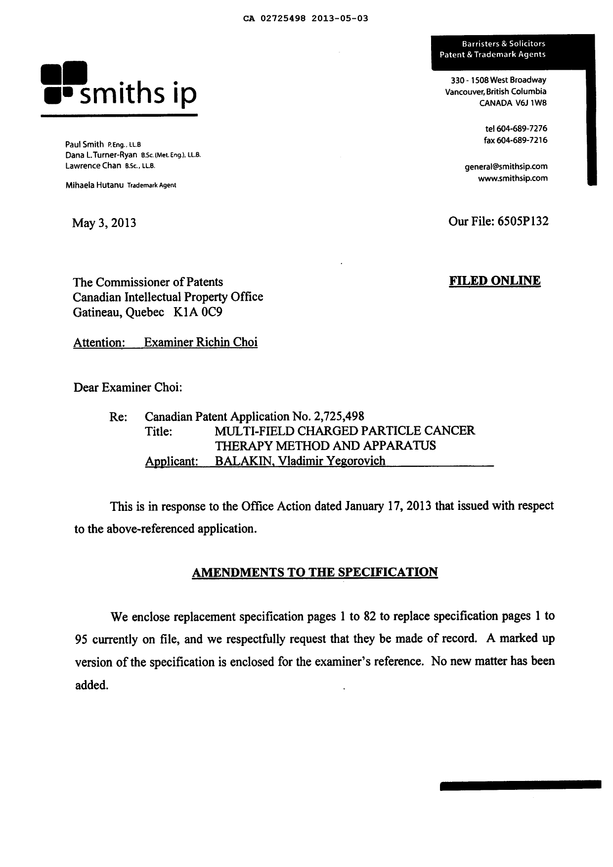 Canadian Patent Document 2725498. Prosecution-Amendment 20121203. Image 3 of 105