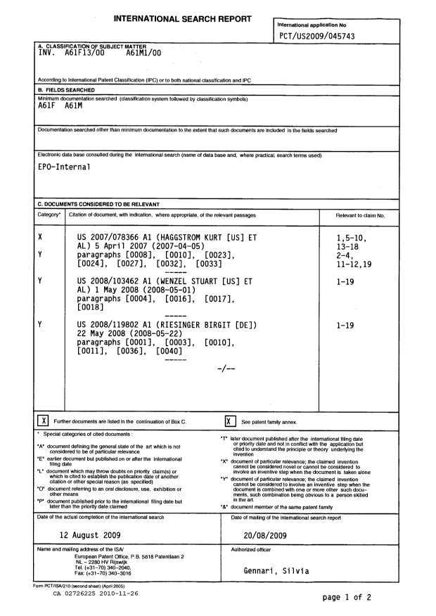 Document de brevet canadien 2726225. PCT 20091226. Image 1 de 3