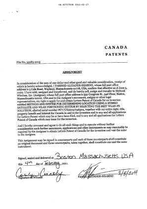 Canadian Patent Document 2727038. Assignment 20110217. Image 2 of 2