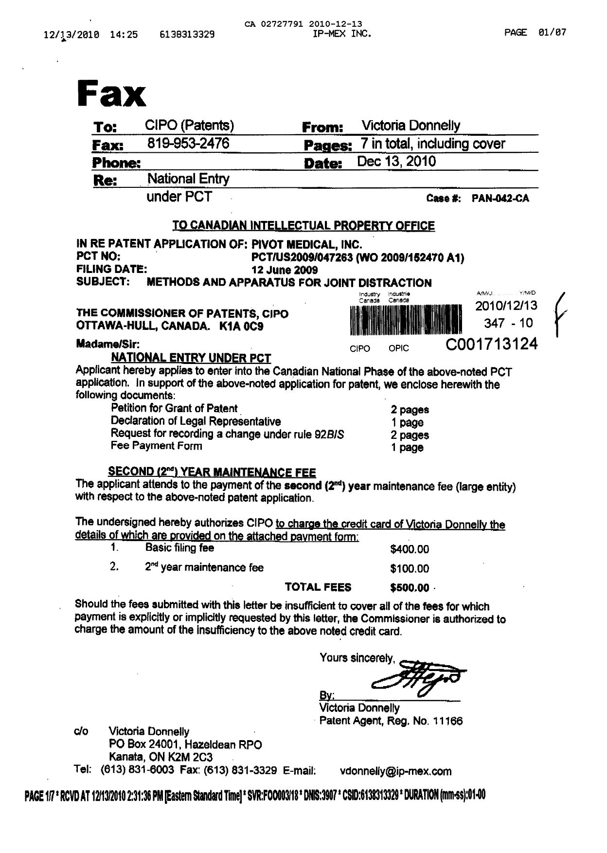 Document de brevet canadien 2727791. Cession 20101213. Image 1 de 4
