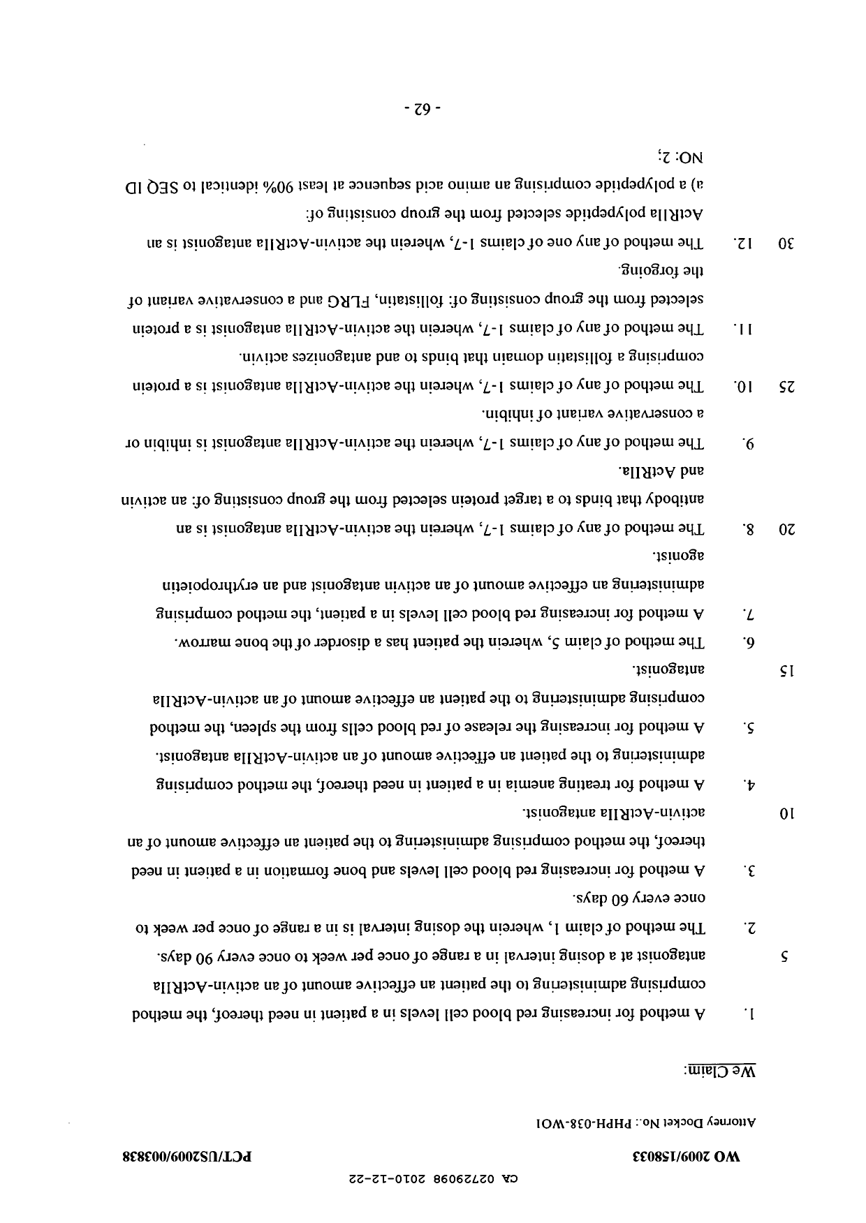 Document de brevet canadien 2729098. Revendications 20091222. Image 1 de 3