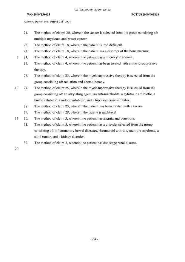 Document de brevet canadien 2729098. Revendications 20091222. Image 3 de 3