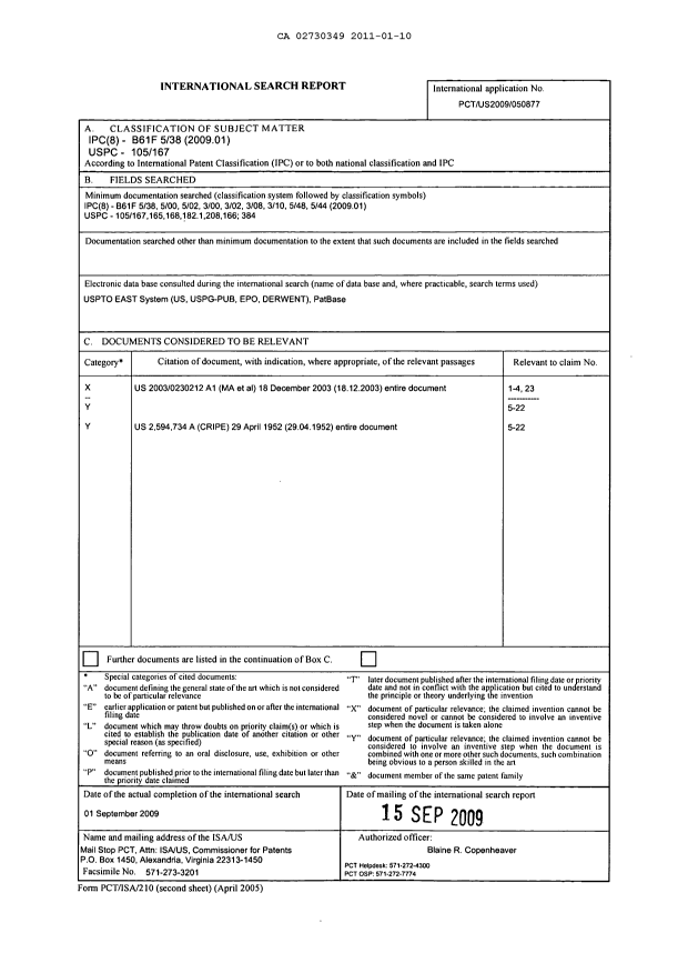 Document de brevet canadien 2730349. PCT 20110110. Image 1 de 7
