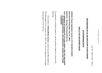 Document de brevet canadien 2730603. Cession 20101212. Image 5 de 5