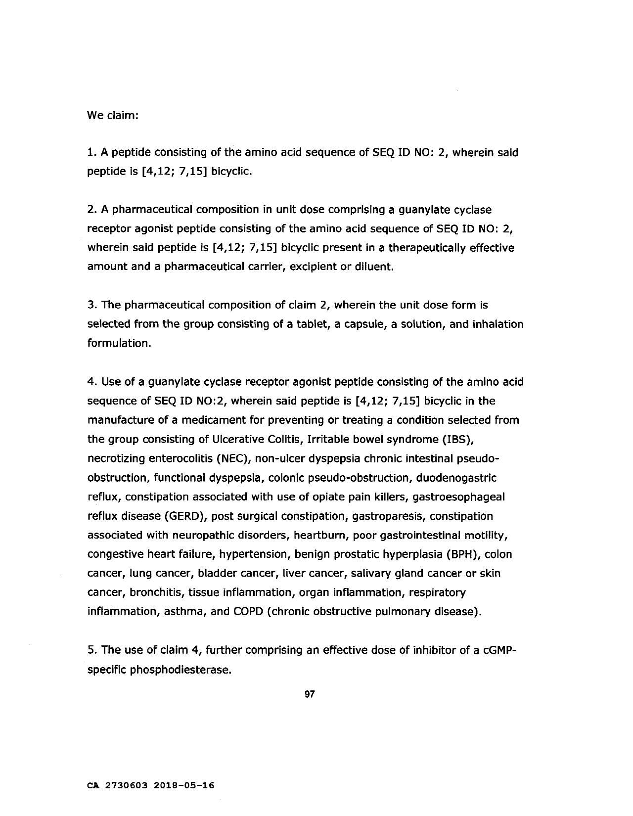 Document de brevet canadien 2730603. Revendications 20171216. Image 1 de 2