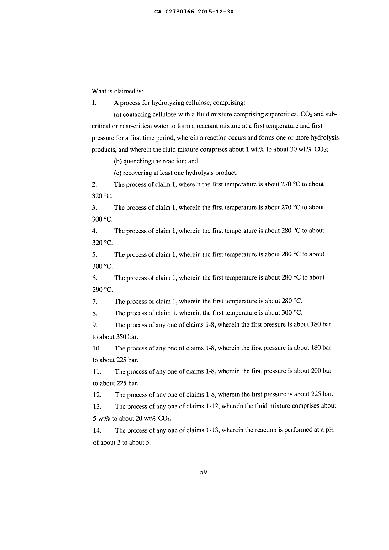 Document de brevet canadien 2730766. Revendications 20151230. Image 1 de 4