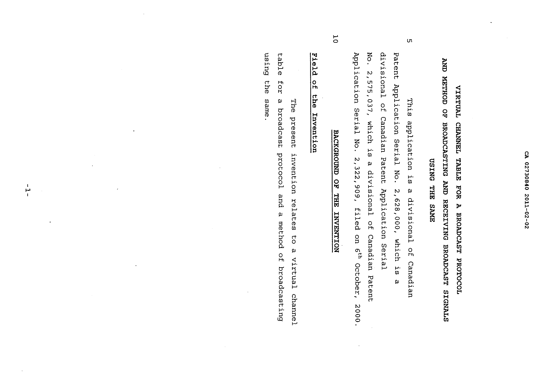 Canadian Patent Document 2730840. Description 20101202. Image 1 of 13