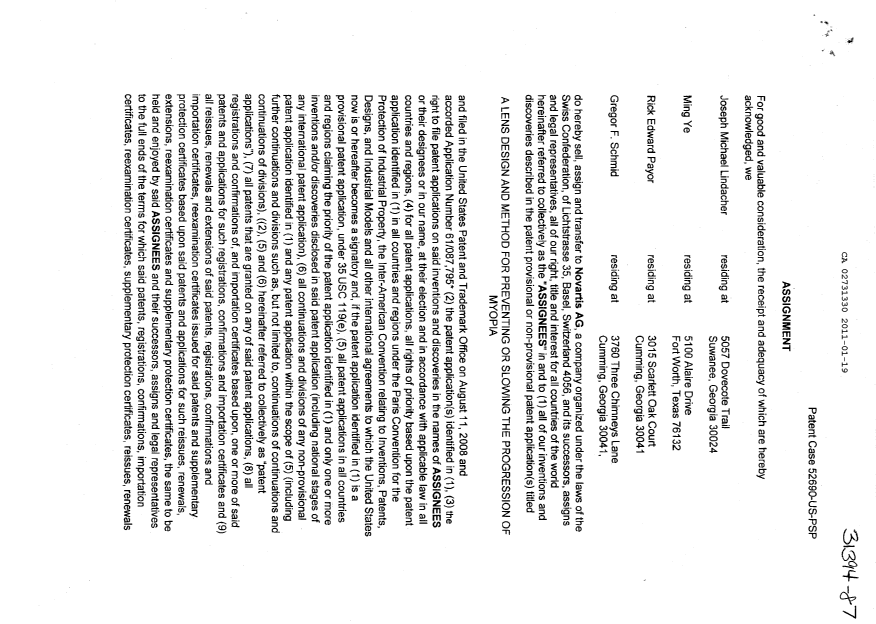 Canadian Patent Document 2731330. Assignment 20110119. Image 2 of 5