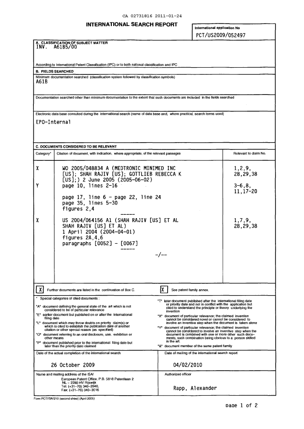 Document de brevet canadien 2731816. PCT 20110124. Image 2 de 17