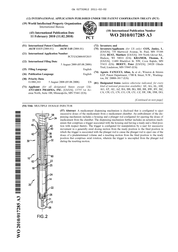 Document de brevet canadien 2732812. Abrégé 20110202. Image 1 de 2