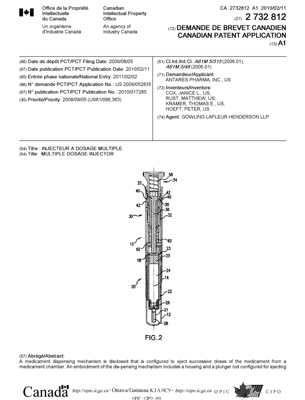 Document de brevet canadien 2732812. Page couverture 20120817. Image 1 de 2