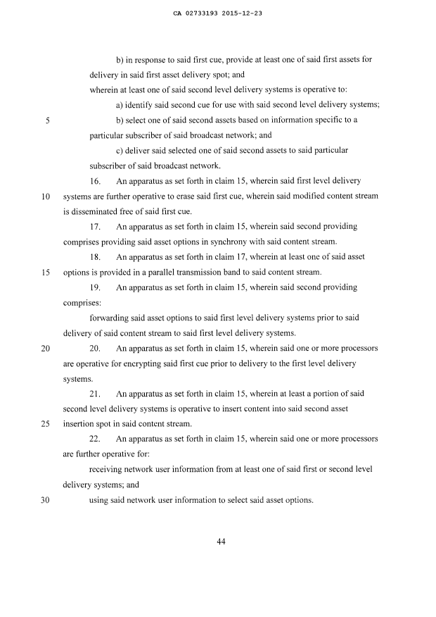 Document de brevet canadien 2733193. Revendications 20141223. Image 6 de 7
