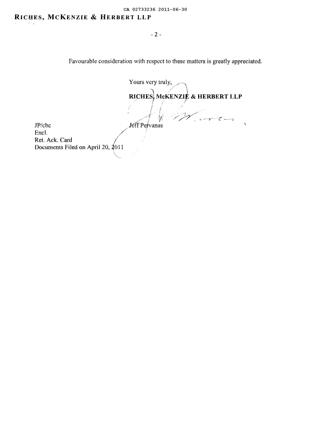Canadian Patent Document 2733236. Correspondence 20101230. Image 2 of 5
