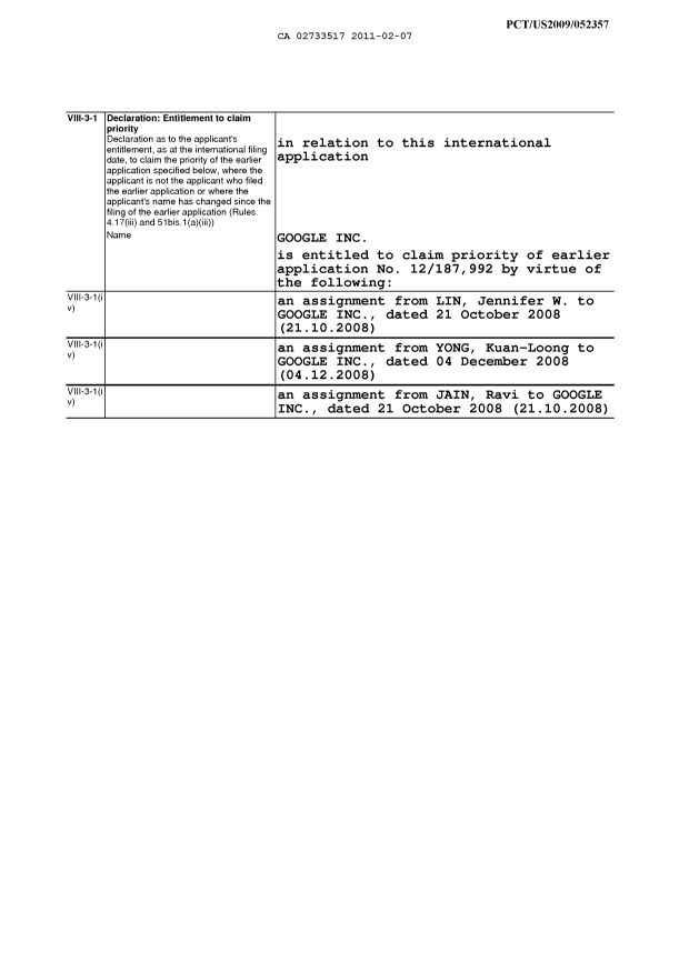 Document de brevet canadien 2733517. PCT 20110207. Image 8 de 8