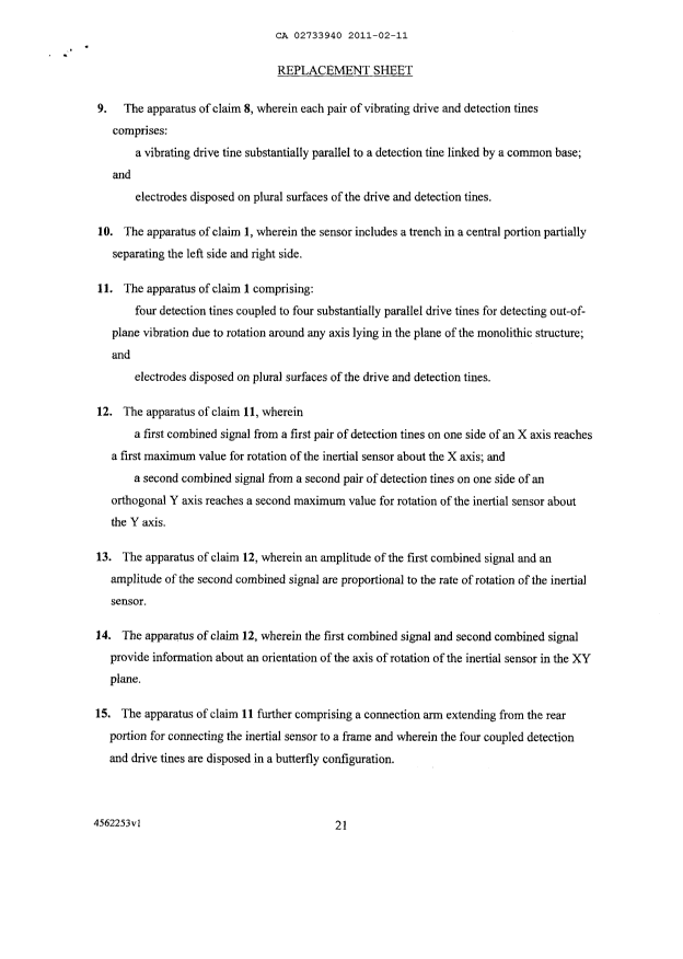 Document de brevet canadien 2733940. Revendications 20110212. Image 2 de 4