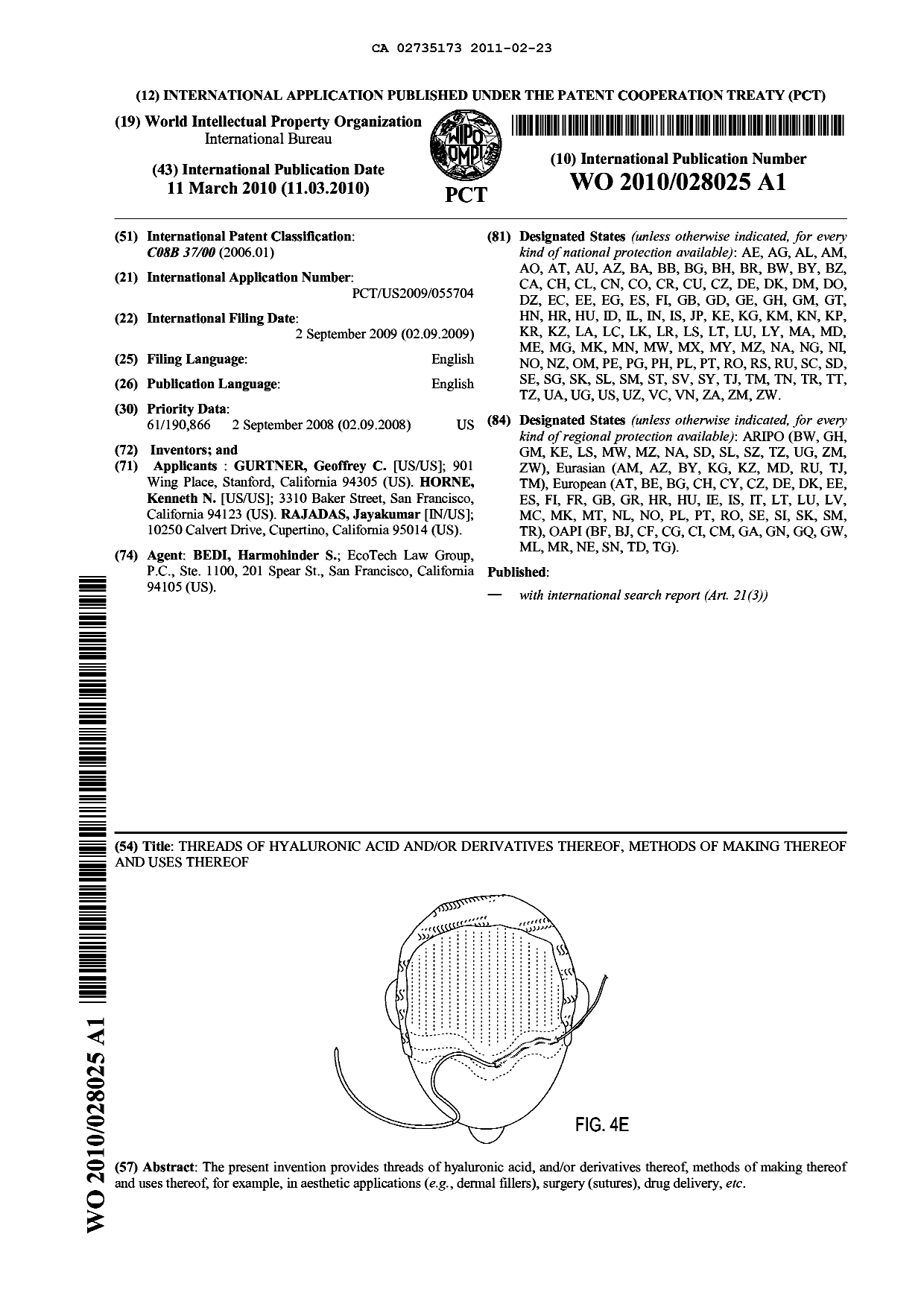 Document de brevet canadien 2735173. Abrégé 20110223. Image 1 de 1