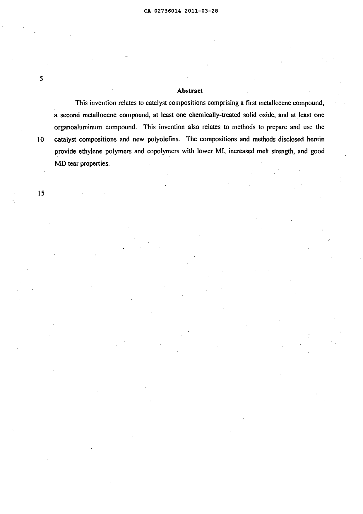 Document de brevet canadien 2736014. Abrégé 20110328. Image 1 de 1