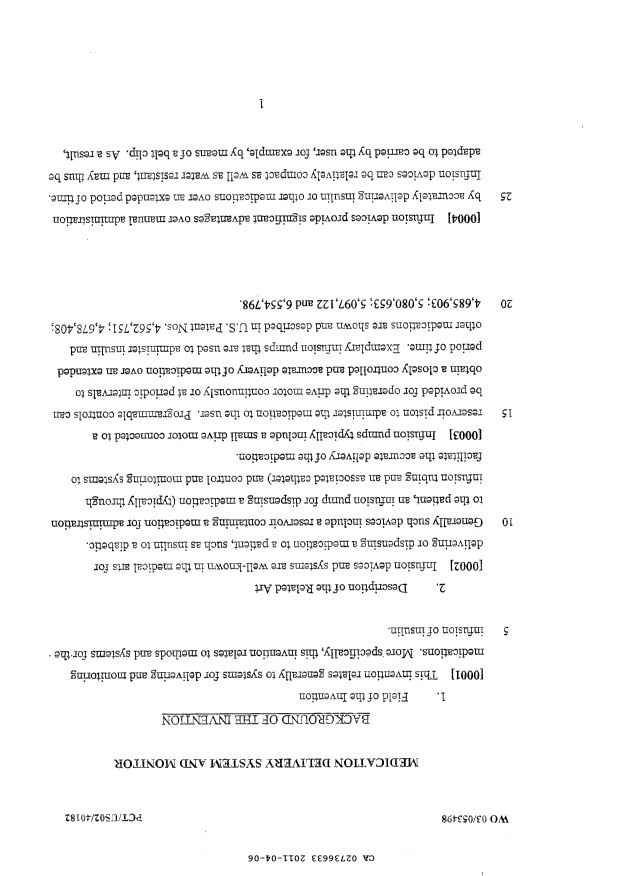 Canadian Patent Document 2736633. Description 20110406. Image 1 of 32