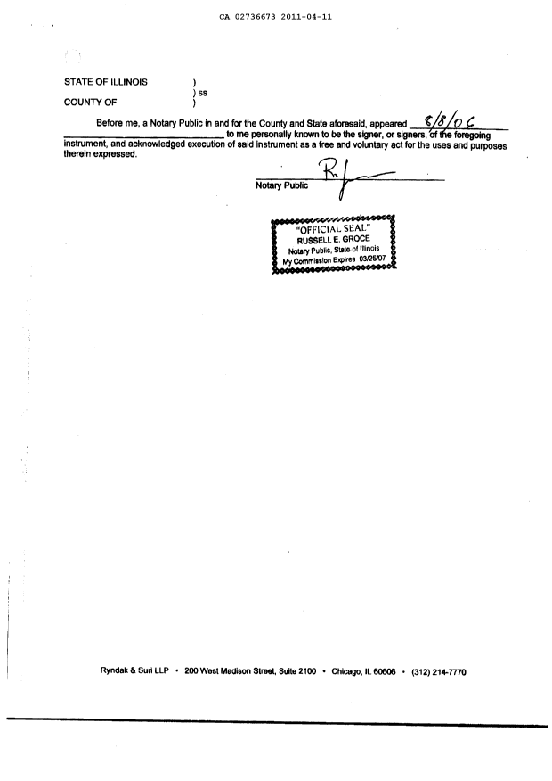 Document de brevet canadien 2736673. Cession 20110411. Image 38 de 38
