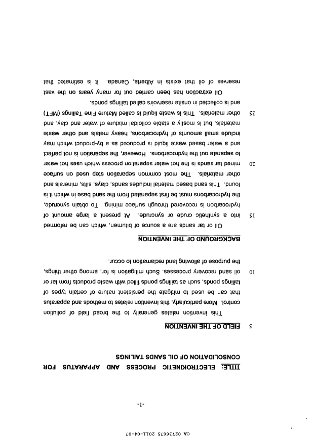 Canadian Patent Document 2736675. Description 20131229. Image 1 of 22