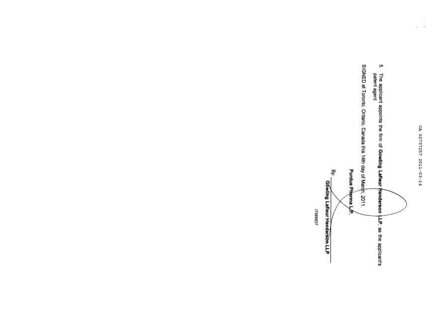 Document de brevet canadien 2737257. Cession 20110314. Image 4 de 4