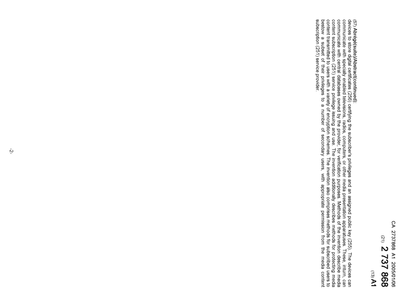 Document de brevet canadien 2737868. Page couverture 20110617. Image 2 de 2