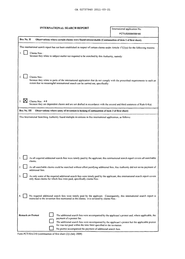 Document de brevet canadien 2737940. PCT 20110321. Image 2 de 7