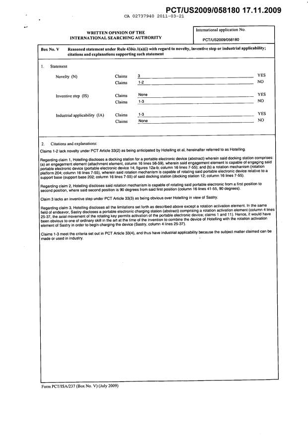 Document de brevet canadien 2737940. PCT 20110321. Image 7 de 7