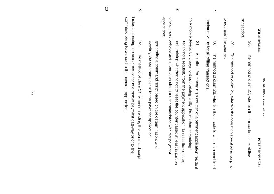 Document de brevet canadien 2738029. Revendications 20110321. Image 6 de 6