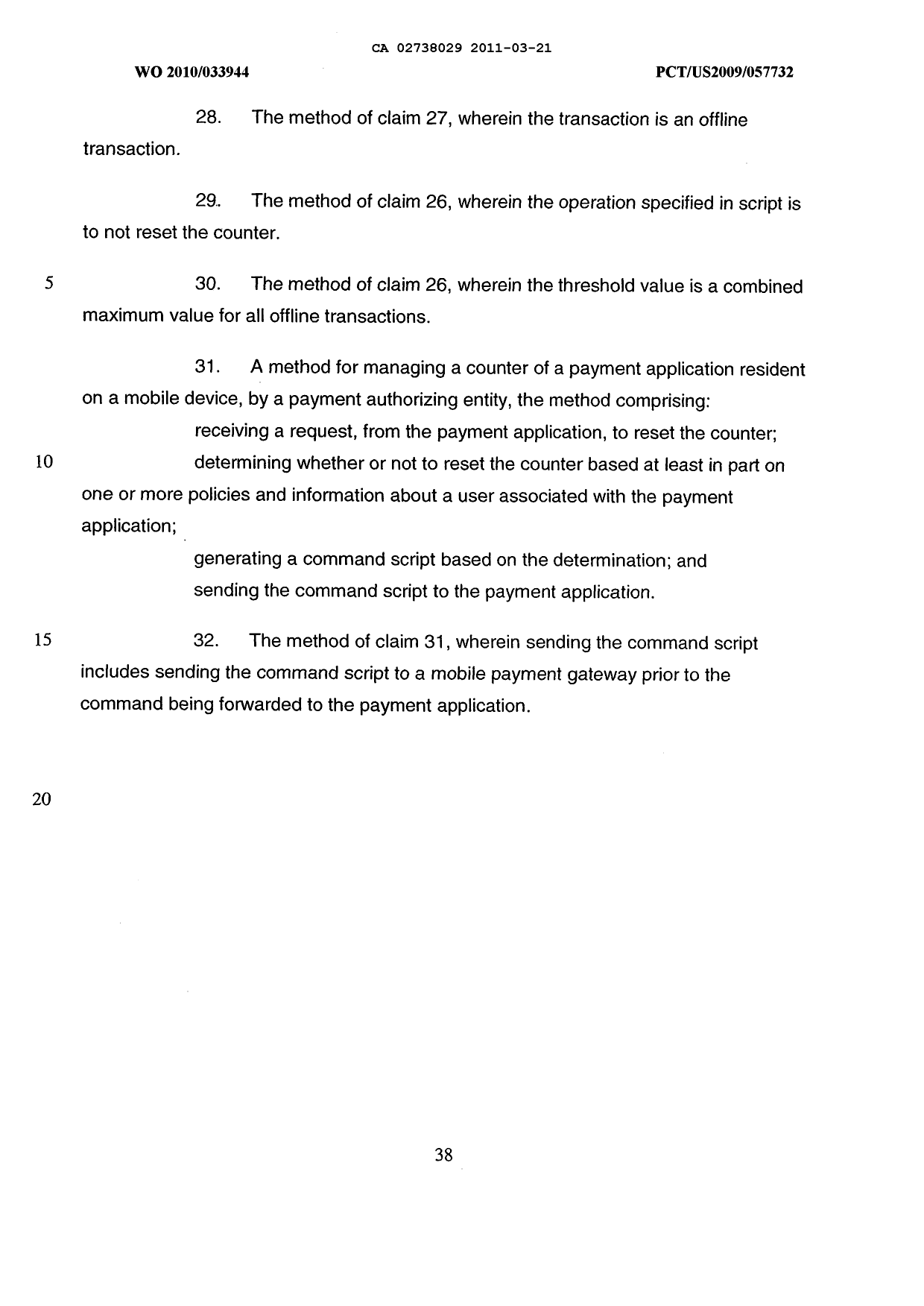 Document de brevet canadien 2738029. Revendications 20110321. Image 6 de 6