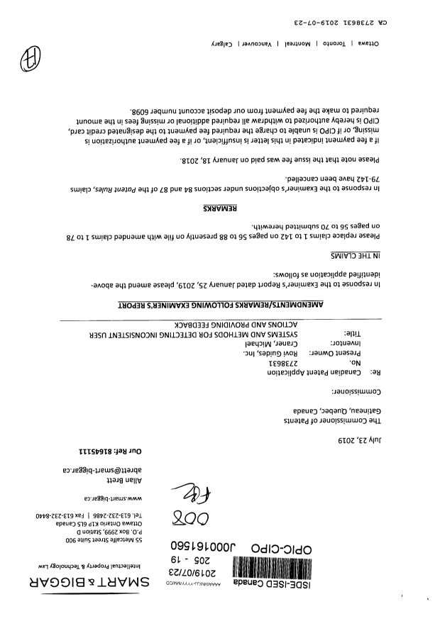 Canadian Patent Document 2738631. Amendment 20190723. Image 1 of 17