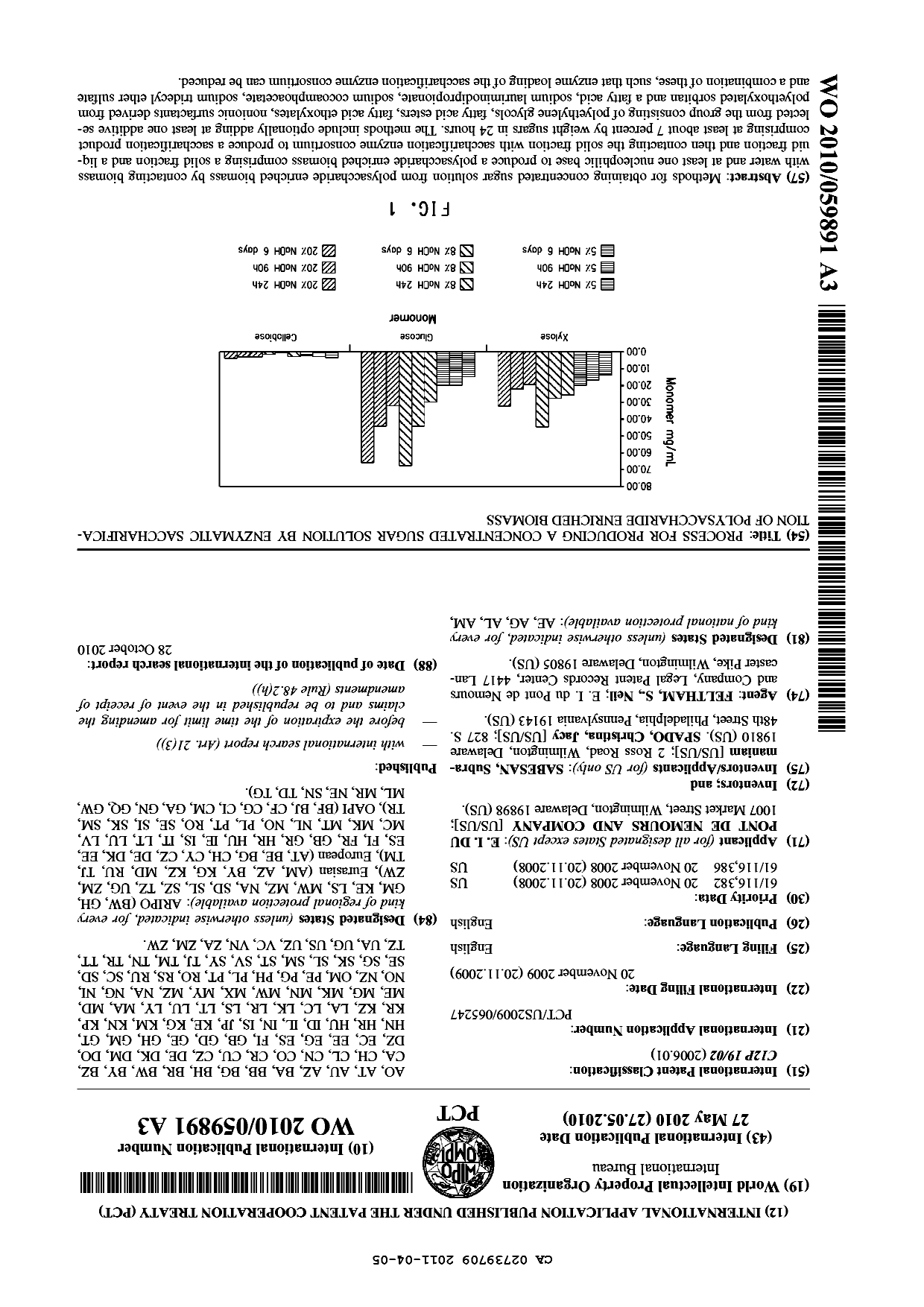 Canadian Patent Document 2739709. Abstract 20101205. Image 1 of 1