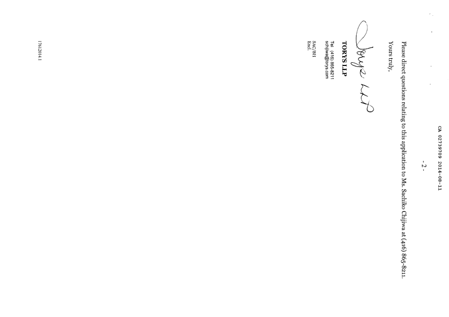 Document de brevet canadien 2739709. Poursuite-Amendment 20131211. Image 2 de 3