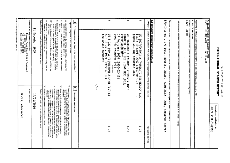 Document de brevet canadien 2740257. PCT 20110411. Image 1 de 14