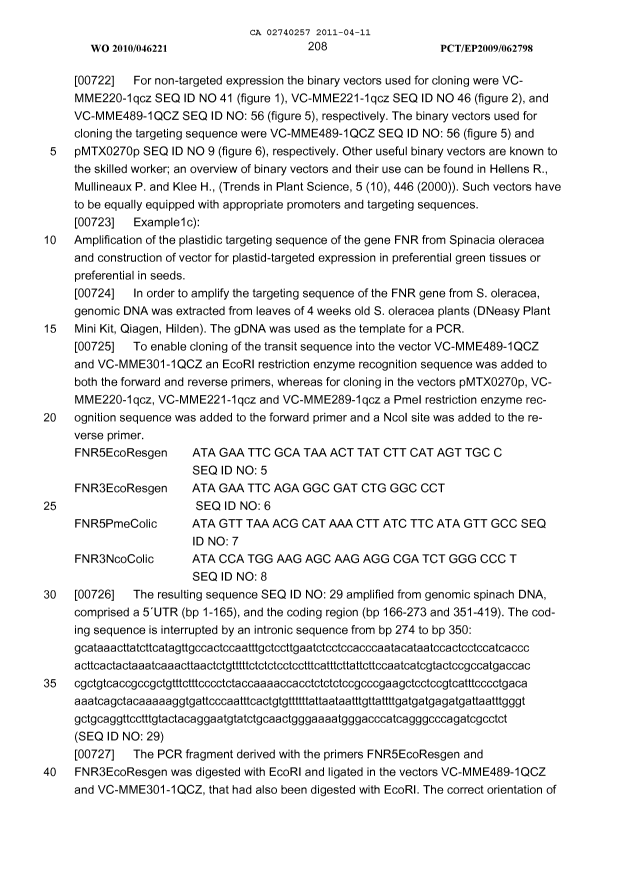 Document de brevet canadien 2740257. Description 20110411. Image 2 de 109