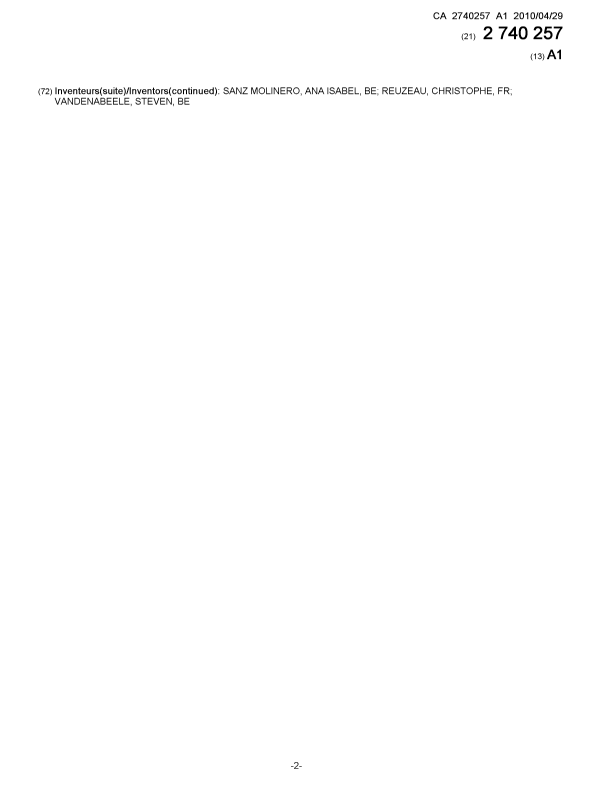 Document de brevet canadien 2740257. Page couverture 20110613. Image 2 de 2