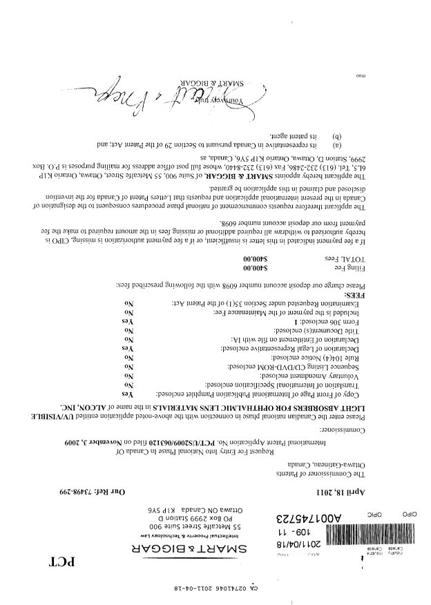Document de brevet canadien 2741046. Cession 20110418. Image 1 de 2