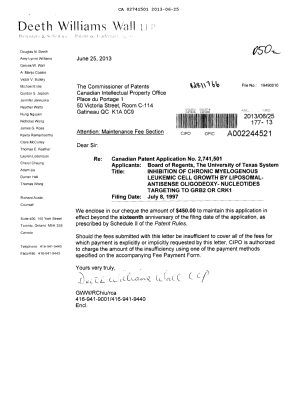Document de brevet canadien 2741501. Taxes 20130625. Image 1 de 1