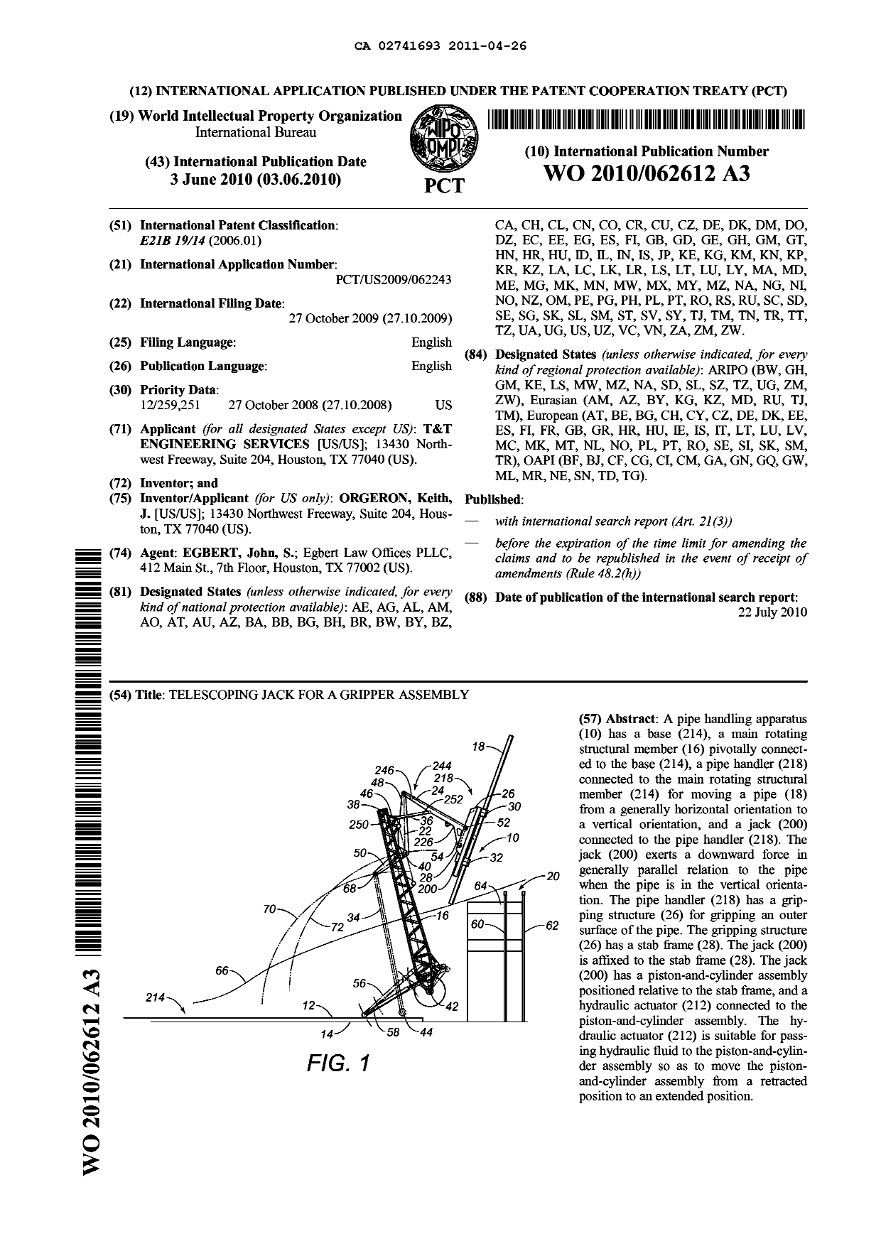 Document de brevet canadien 2741693. Abrégé 20110426. Image 1 de 1
