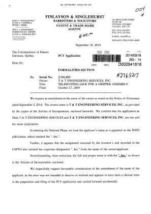 Canadian Patent Document 2741693. Correspondence 20140918. Image 1 of 5
