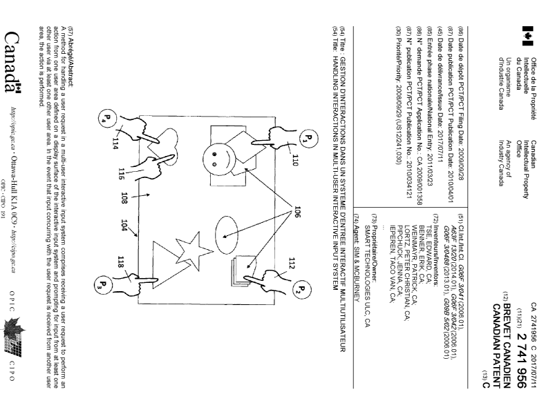 Document de brevet canadien 2741956. Page couverture 20170612. Image 1 de 2