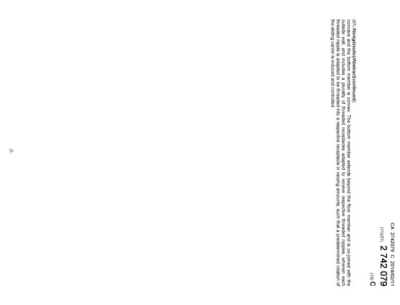 Document de brevet canadien 2742079. Page couverture 20140116. Image 2 de 2