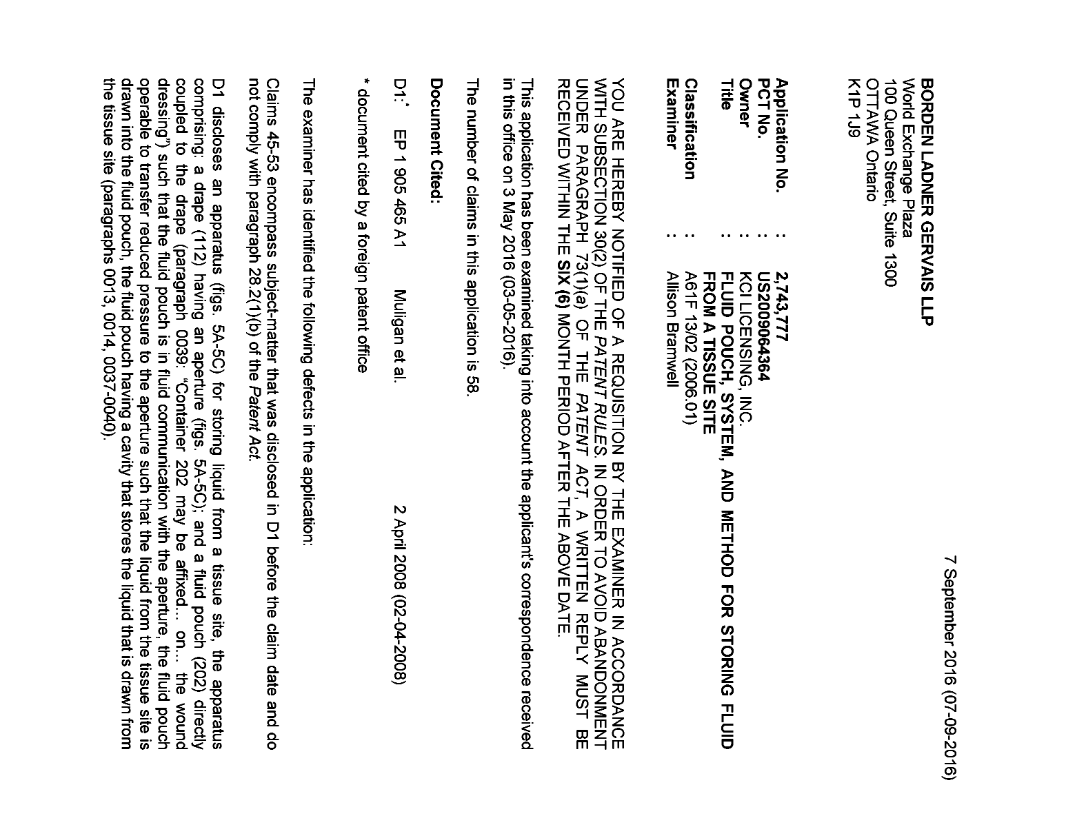 Document de brevet canadien 2743777. Poursuite-Amendment 20151207. Image 1 de 4