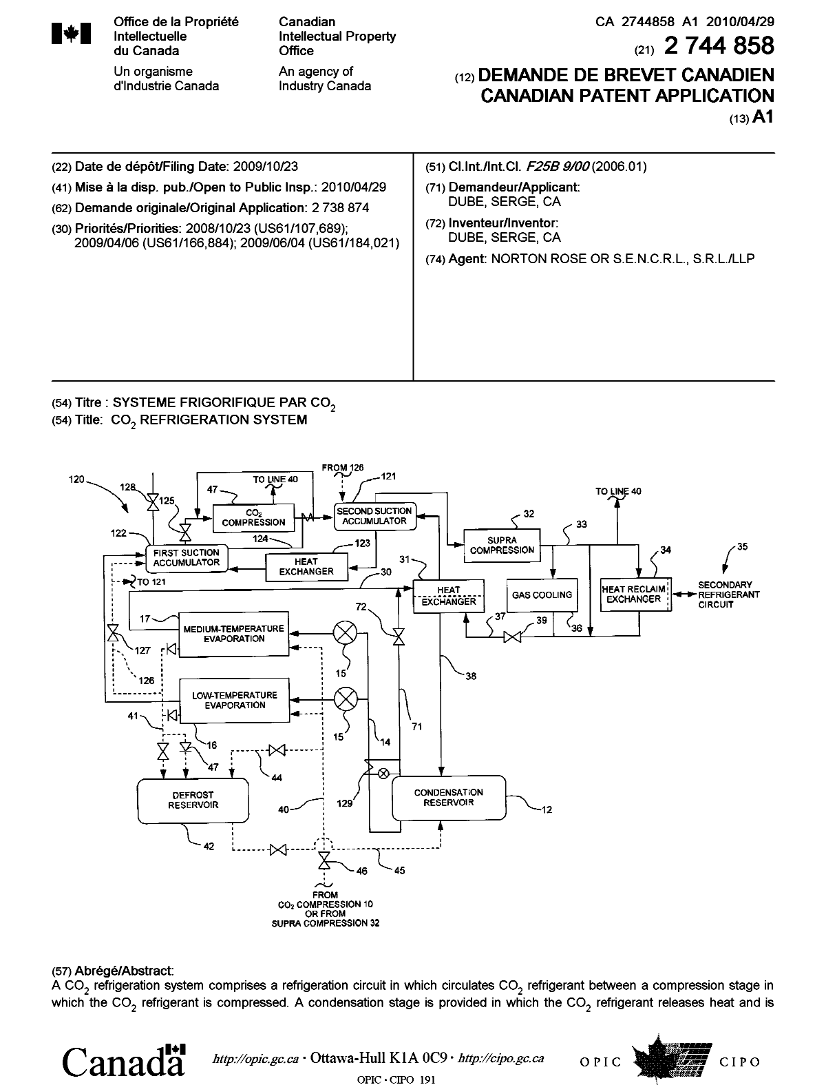 Document de brevet canadien 2744858. Page couverture 20101202. Image 1 de 2