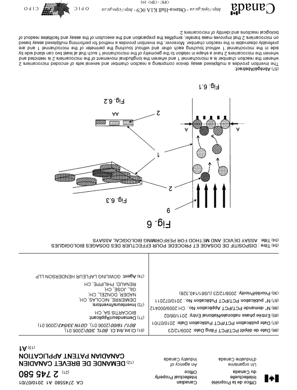 Canadian Patent Document 2745580. Cover Page 20110804. Image 1 of 1