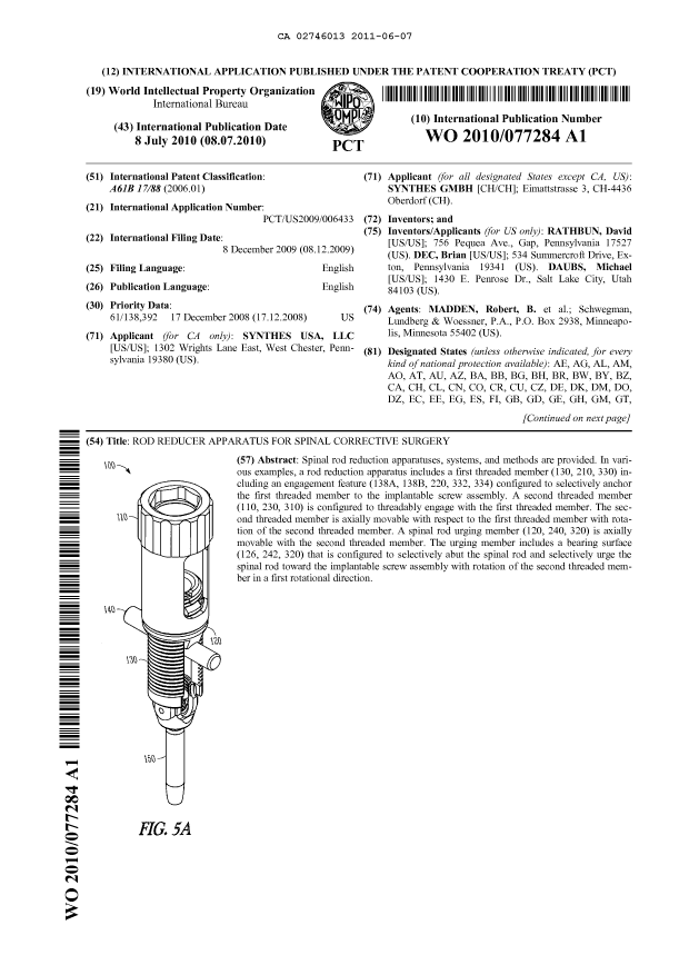 Document de brevet canadien 2746013. Abrégé 20101207. Image 1 de 2