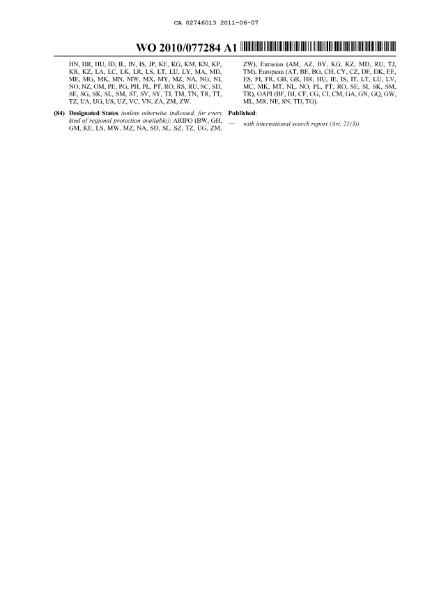 Document de brevet canadien 2746013. Abrégé 20101207. Image 2 de 2