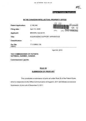 Canadian Patent Document 2746546. Prosecution-Amendment 20120430. Image 1 of 2